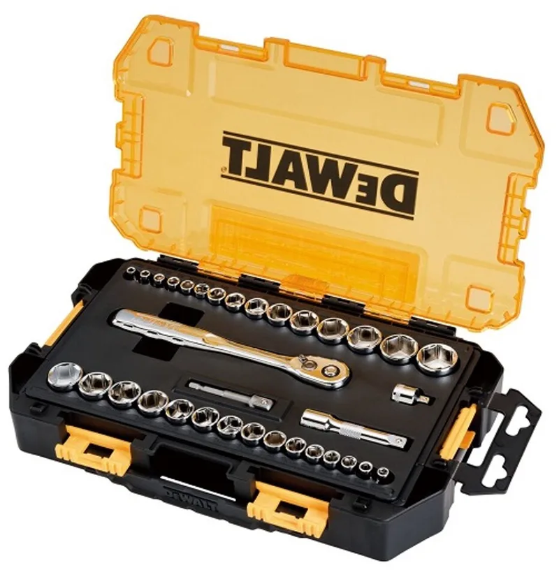 DWMT45034 - Mechanische Gereedschapsset - 34 stuks - Grijpringen - Stapelbare Koffer von DEWALT, Schwarz – Produktbild