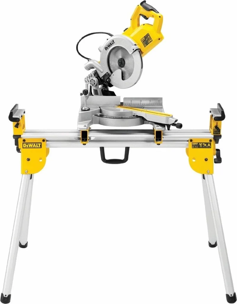 DWS777SET Afkort-/Verstekzaag met XPS 216mm 1800W + DE7033 Onderstel von DEWALT – Produktbild