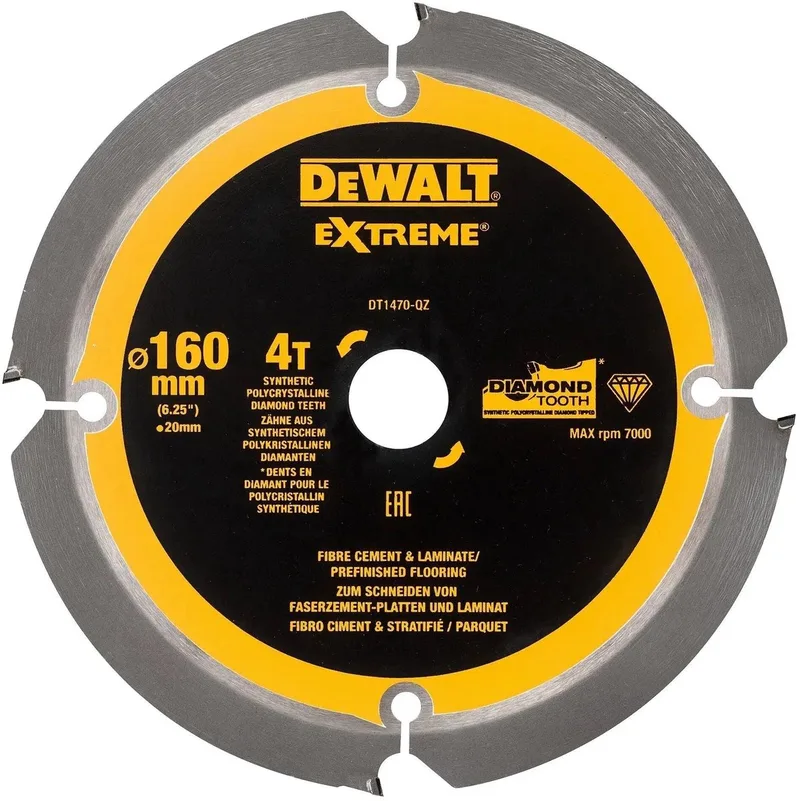 Extreme PCD Serie - Zaagblad - 160mm - Vezelcement - Polykristallijn Diamant fra DEWALT – produktbillede