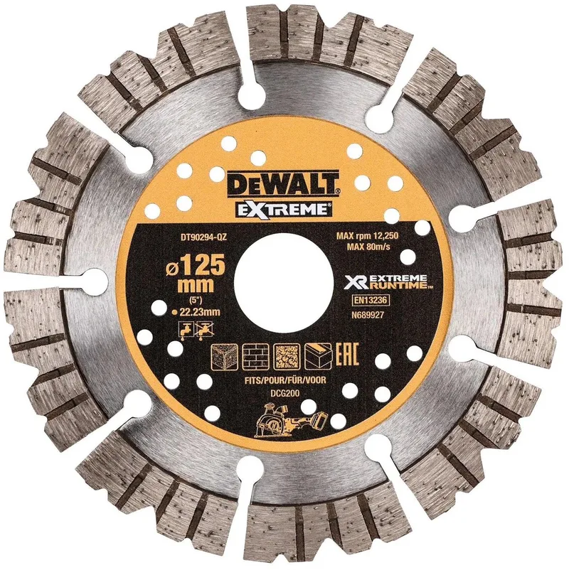 Extreme Runtime Serie - Diamantzaagblad - 125mm - Precisie Snijden - Droog en Nat Gebruik de DEWALT – image du produit