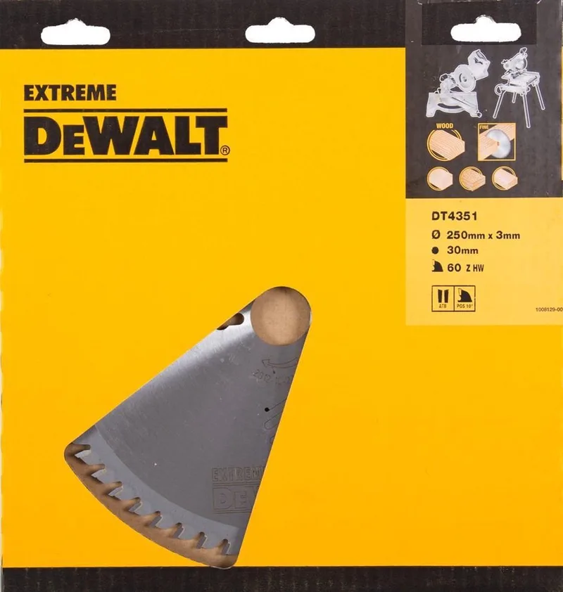 DT4351-QZ DT4351-QZ Lame de scie circulaire 250 x 30 x 2.2 mm Nombre de dents: 60 1 pc(s) de DEWALT – image du produit