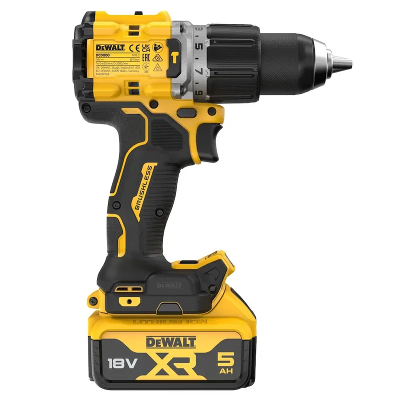 Gereedschap - 18V ACCU Schroef-/klopboormachine, 2x 5,0 Ah accu DCD805P2T von DEWALT – Produktbild 5 von 6