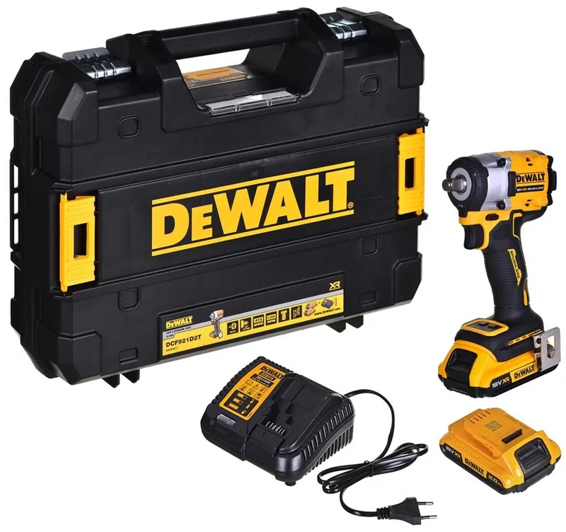 Gereedschap - 18V ACCU slagmoersleutel, 2x accu 2.0 Ah XR, oplader DCF921D2T von DEWALT – Produktbild
