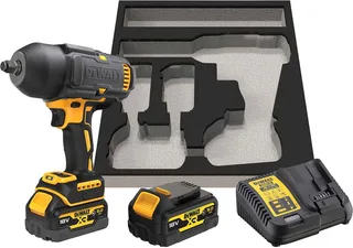 Gereedschap - 18V ACCU slagmoersleutel, 2x accu 5,0 Ah XR, rubberen hoes, oplader DCF900P2G van DEWALT – productafbeelding 1 van 6