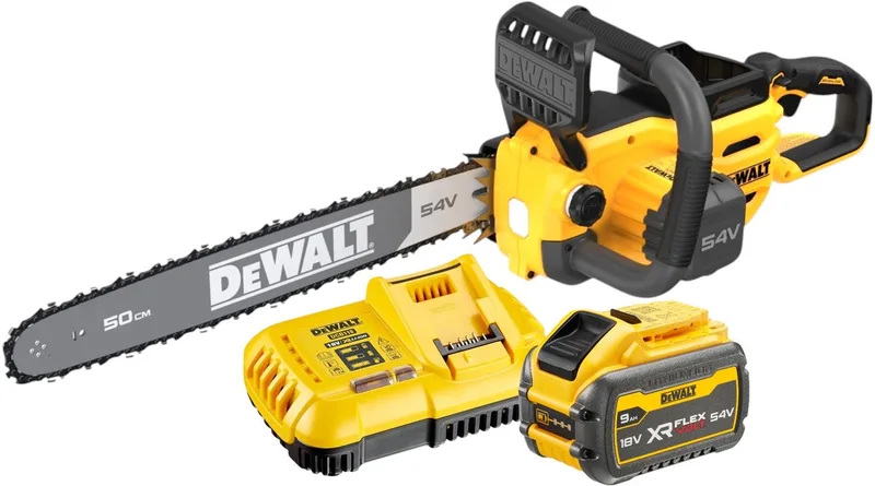 Gereedschap - 54V ACCU kettingzaag 50 cm, 1x accu 9,0 Ah FLEXVOLT, oplader DCMCS575X1 de DEWALT – image du produit