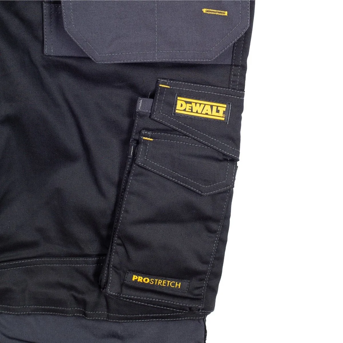 Hamden stretch korte werkbroek grijs/zwart van DEWALT, Zie omschrijving – productafbeelding