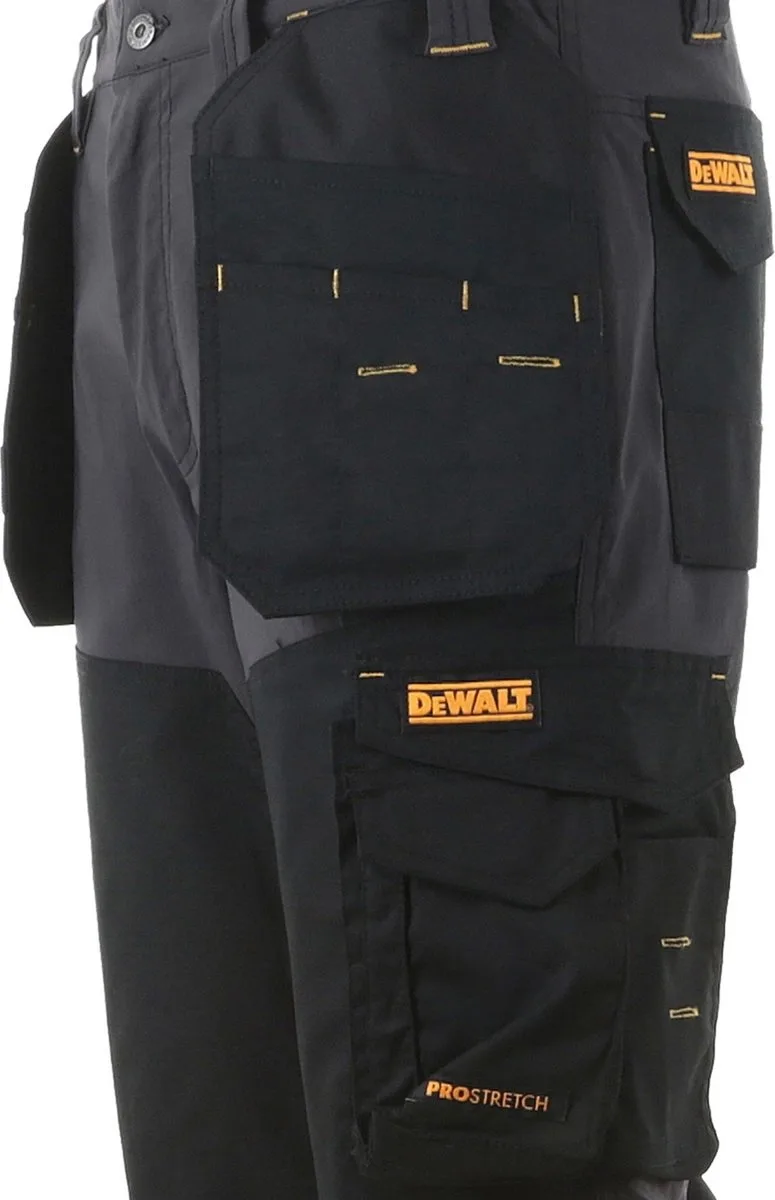 Memphis 4-way stretch werkbroek L33 grijs/zwart van DEWALT, Zie omschrijving – productafbeelding