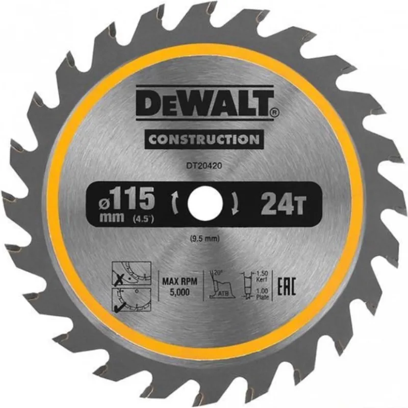 DT20420-QZ DT20420-QZ Lame de scie circulaire 115 mm 1 pc(s) de DEWALT – image du produit
