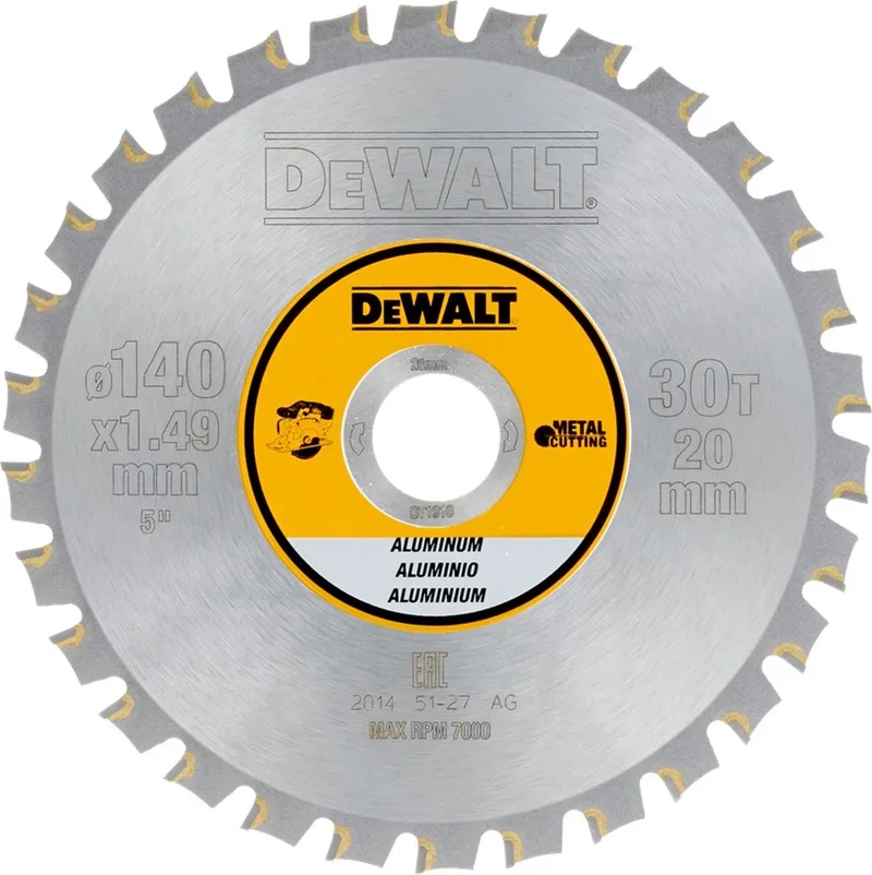 Ø 140mm Asgat 20mm 30T Cirkelzaagblad voor Aluminium - DT1910-QZ von DEWALT – Produktbild