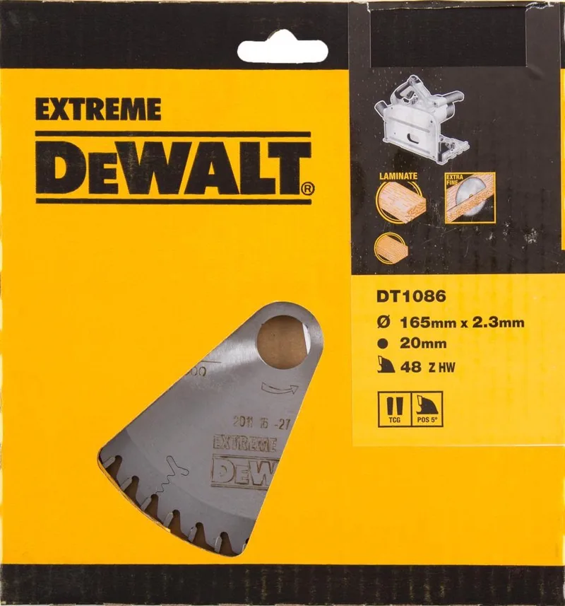Ø 165mm Asgat 20mm 48T Cirkelzaagblad voor Laminaat | Extreme - DT1086-QZ de DEWALT – image du produit