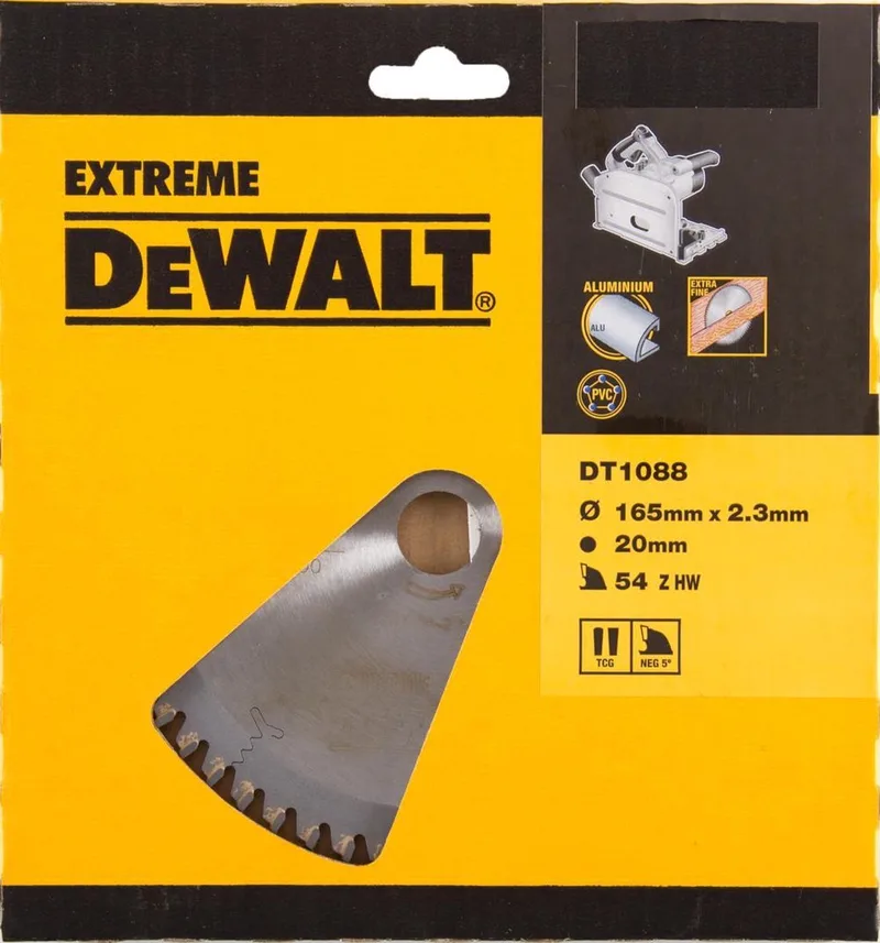 Ø 165mm Asgat 20mm 54T Cirkelzaagblad voor Aluminium | Extreme - DT1088-QZ by DEWALT – product image