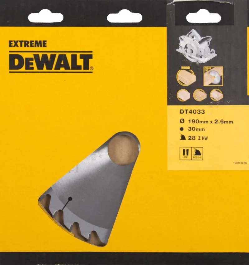 DT4033-QZ Lame de scie circulaire 190 x 30 mm Nombre de dents: 28 1 pc(s) de DEWALT – image du produit