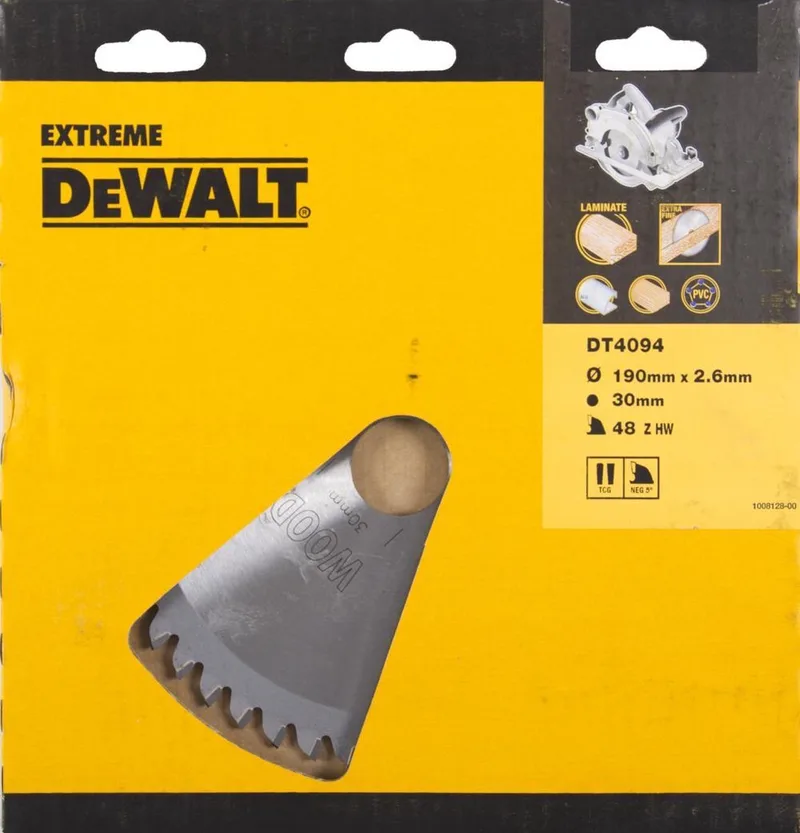 Ø 190mm Asgat 30mm 48T Cirkelzaagblad voor Laminaat | Extreme - DT4094-QZ by DEWALT – product image