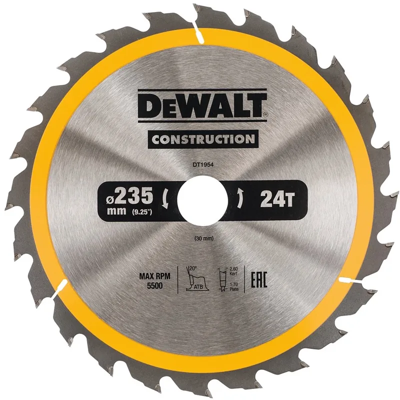 DT1954-QZ Lame de scie circulaire 1 pc(s) de DEWALT – image du produit