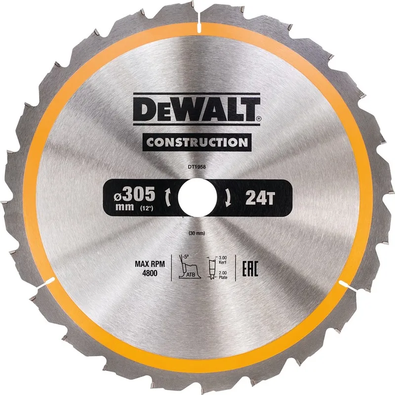 Kreissägeblatt stationär 305/30 mm 24WZ DT1958-QZ von DEWALT – Produktbild