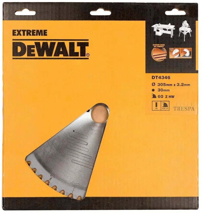 Ø 305mm Asgat 30mm 60T Cirkelzaagblad voor HPL | Extreme - DT4346-QZ van DEWALT – productafbeelding