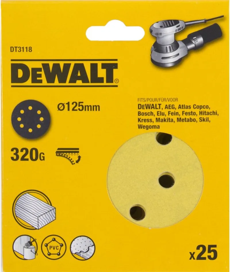 P320 125mm Schuurschijf (25 stuks) - DT3118 by DEWALT – product image