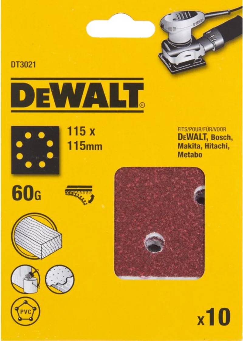 P60 Schuurpapier 1/4 Velcro (10 stuks) - DT3021 by DEWALT – product image