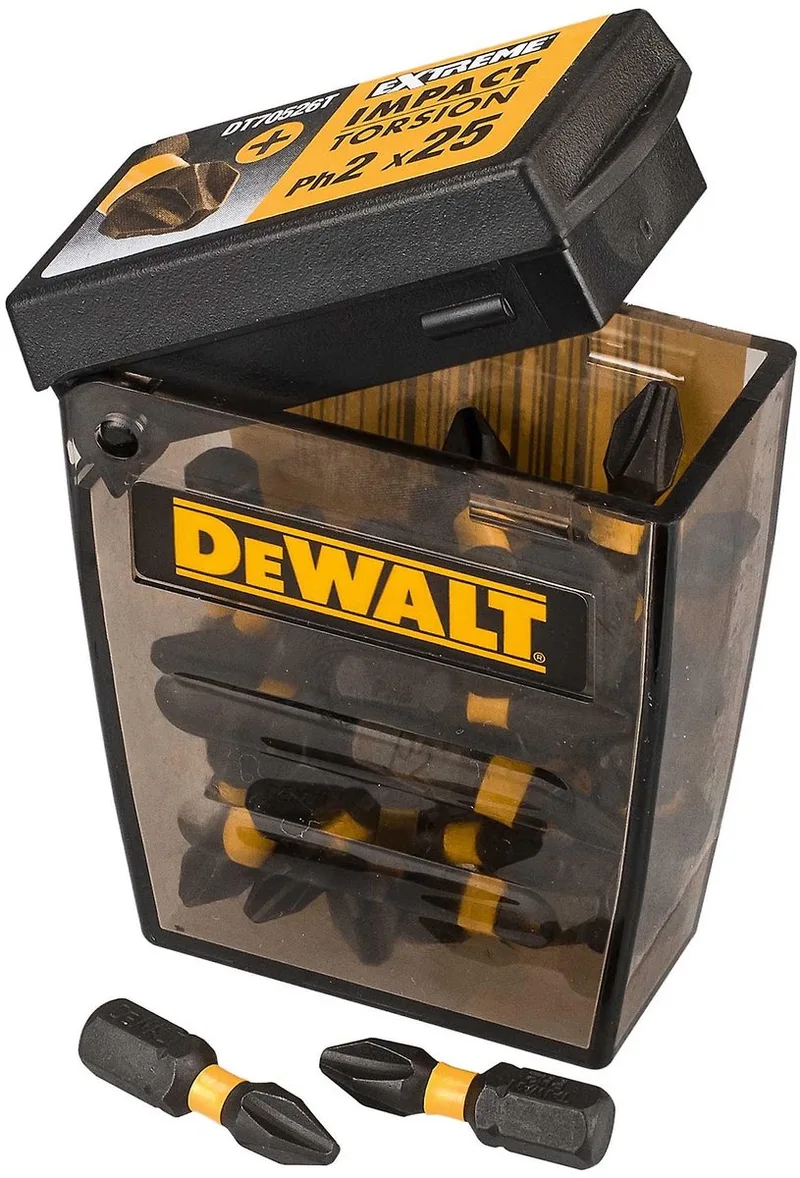 PH2 25mm FLEXTORQ Schroefbits in TOUGH CASE (25 stuks) - DT70555T by DEWALT – product image 1 of 4