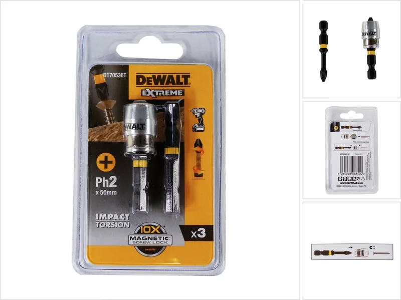 PH2 50mm Impact Torsion Schroefbits + MagLock Bithouder - Extreme - DT70536T van DEWALT – productafbeelding