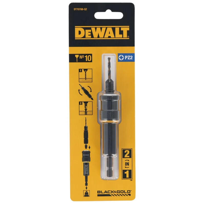 Pz2 & DRIVE: Voorboor, verzinkboor Nr.10 + schroefbit + houder - FLIP - DT70788 de DEWALT – image du produit