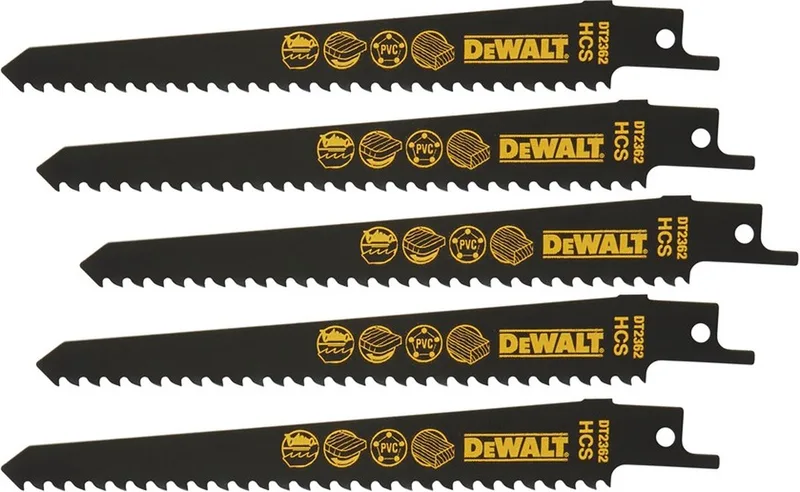 Reciprozaagblad - 152mm - HCS Staal - Set van 5 de DEWALT – image du produit