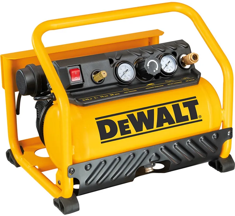 S15RE Silent Compressor Olievrij 5L Tank (INCL. 5 Meter Luchtslang) van DEWALT, Geel – productafbeelding