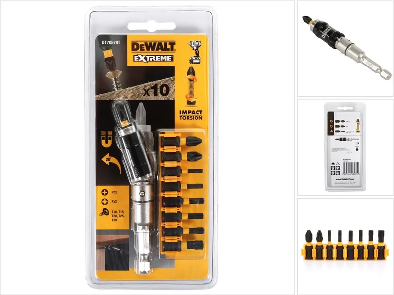 Schroef-bitset 10 dlg van DEWALT – productafbeelding