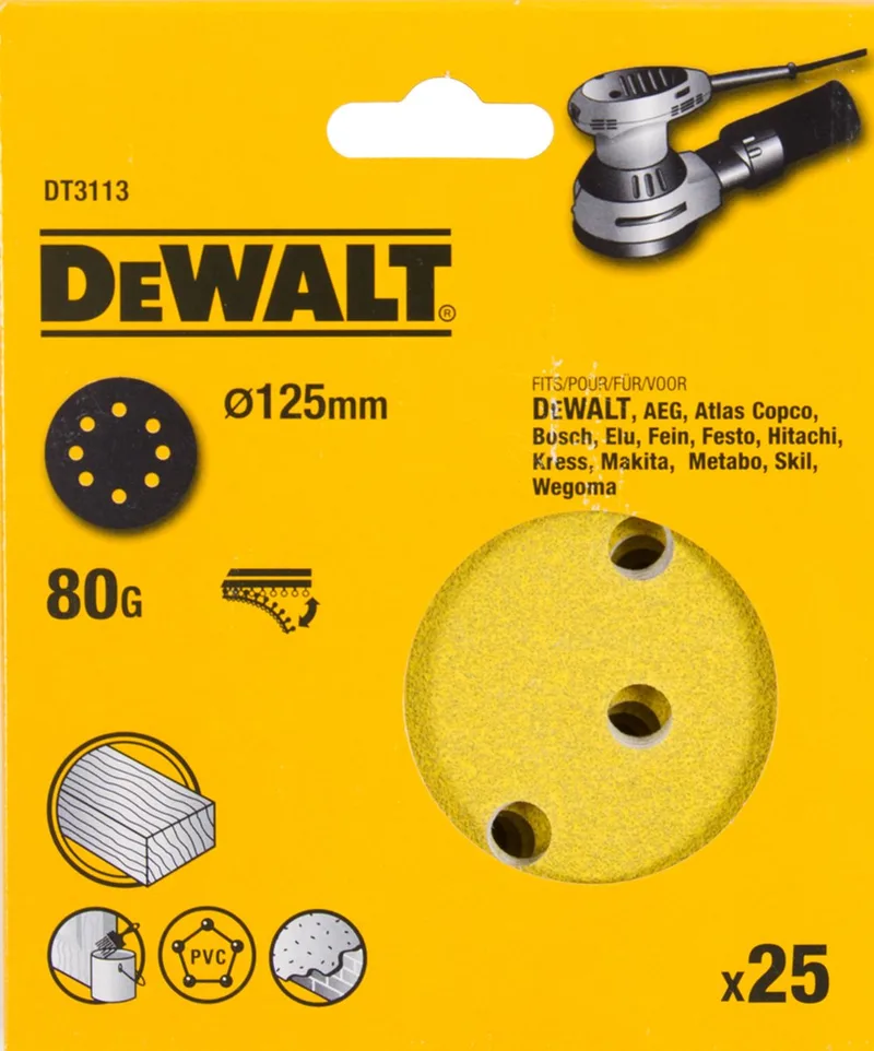 Schuurpapier - Krążki Ścierne - Ø125mm - Rzep von DEWALT – Produktbild