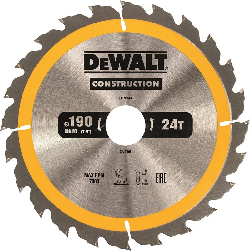 Serie - Houtzaagblad - 190mm - 24 Tanden - Anti-Stick de DEWALT – image du produit