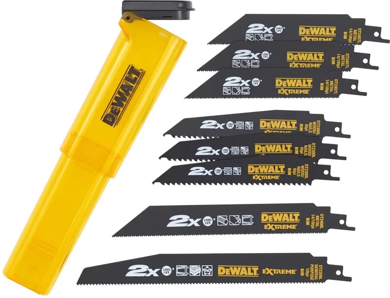 set reciprozaagbladen in stevige opbergcassette - 8-delige - DT2443L von DEWALT – Produktbild