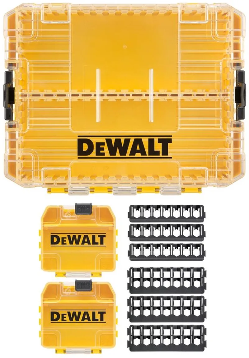 ToughCase+ Serie - Gereedschapskoffer - Middelgroot - Transparante Deksel by DEWALT, Black, Yellow – product image