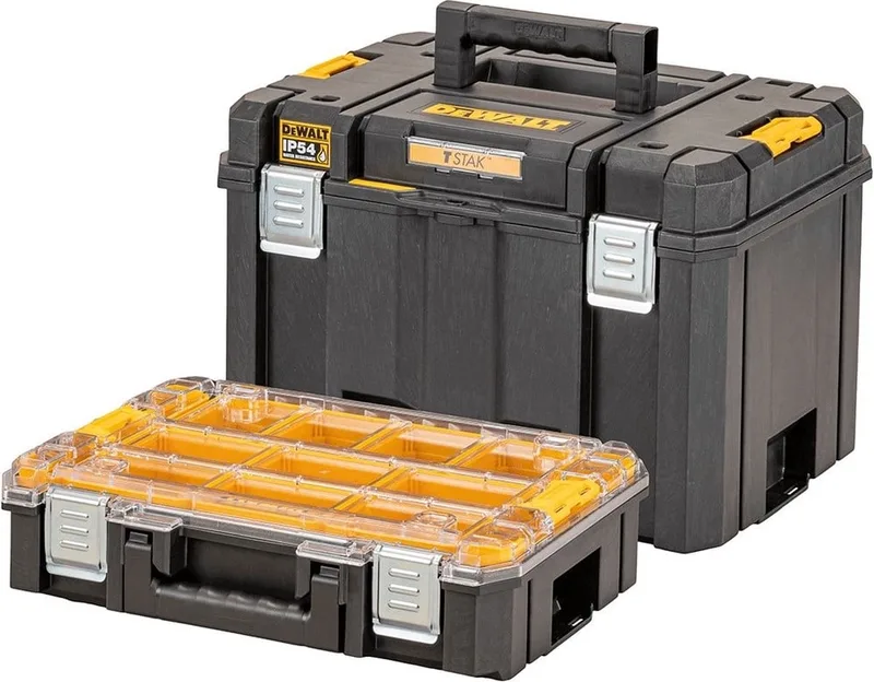 TSTAK 2.0 - Gereedschapskoffer - Diepe Kist + Organizer - IP54 - Met Organizer von DEWALT, Gelb, Schwarz – Produktbild