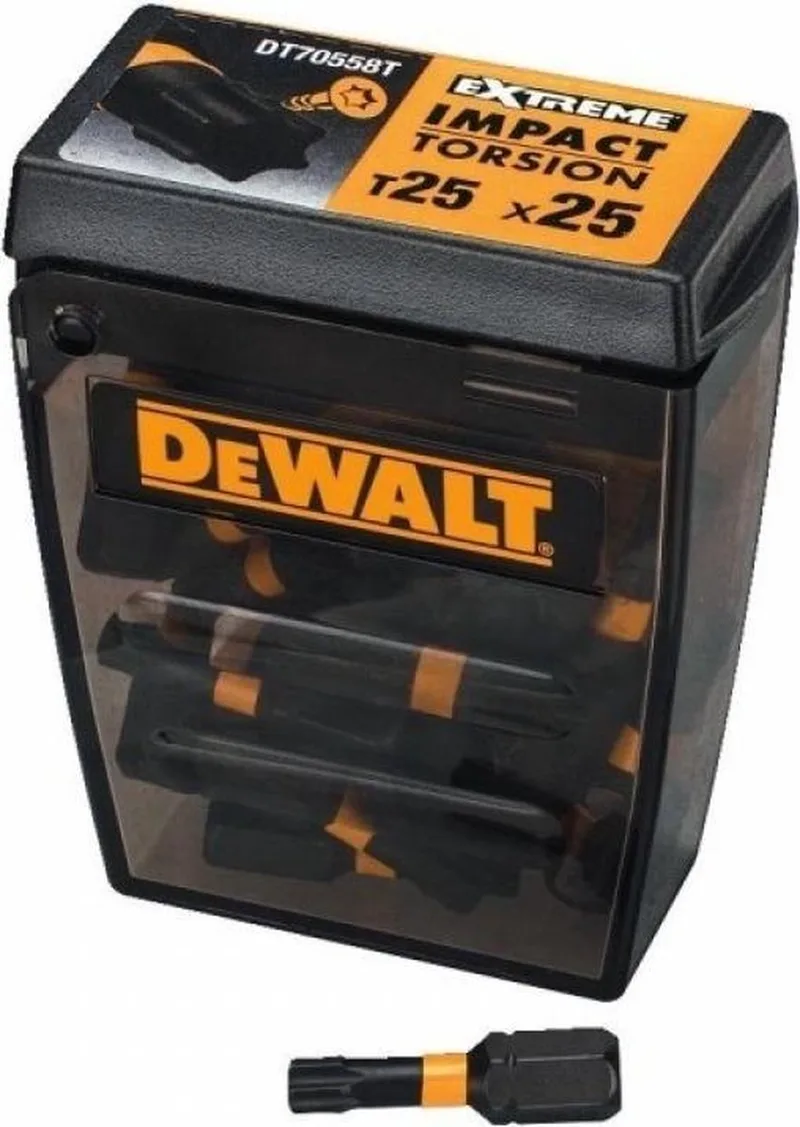 TX25 25mm FLEXTORQ Schroefbits in TOUGH CASE (25 stuks) - DT70558T by DEWALT – product image 1 of 3