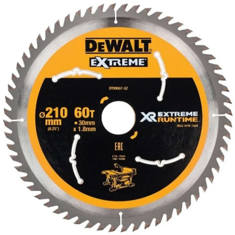 XR Extreme Runtime - Cirkelzaagblad - 210mm - 60 Tanden - FlexVolt van DEWALT – productafbeelding