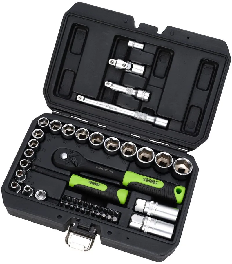 doppen- en bitset - 1/4 en 3/8 inch - 48-delig van Draper – productafbeelding