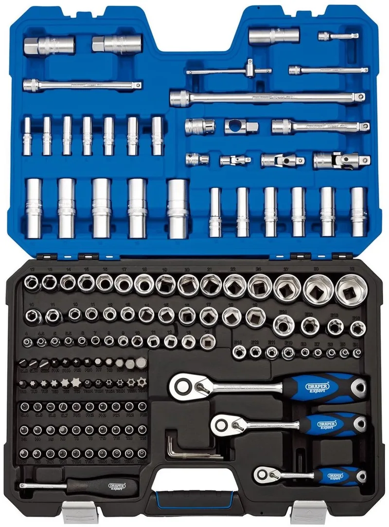 doppenset - 1/4, 3/8 en 1/2 inch - 149-delig van Draper – productafbeelding
