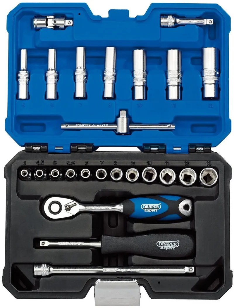 doppenset - 1/4 inch - 25-delig van Draper – productafbeelding