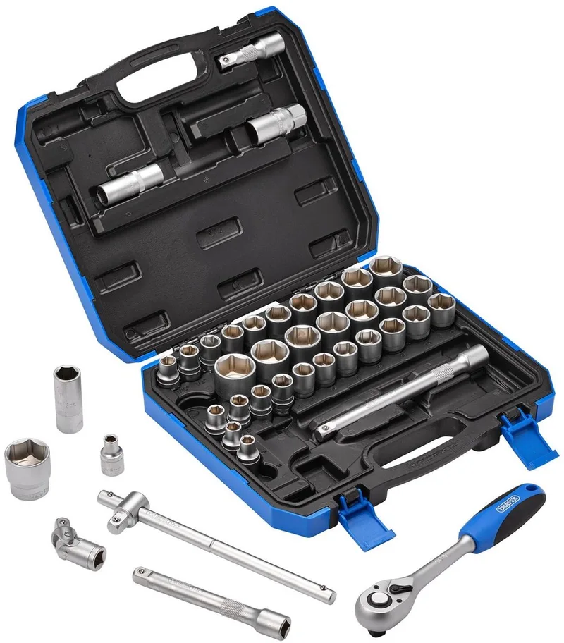 Draper 1/2" doppenset inch + metrisch met gloeibougiedoppen, 41-delig van Draper – productafbeelding