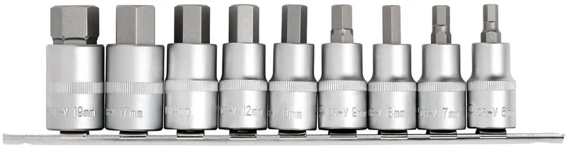 Draper 1/2" inbus doppenset op rail, 9-delig van Draper – productafbeelding