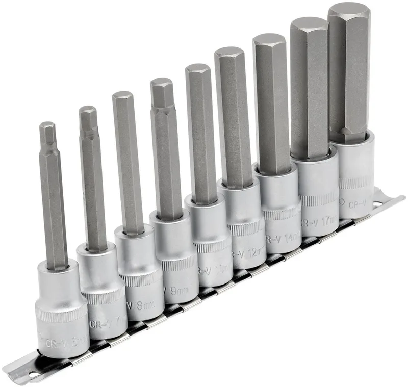 Draper 1/2" lange inbus doppenset op rail, 9-delig by Draper – product image