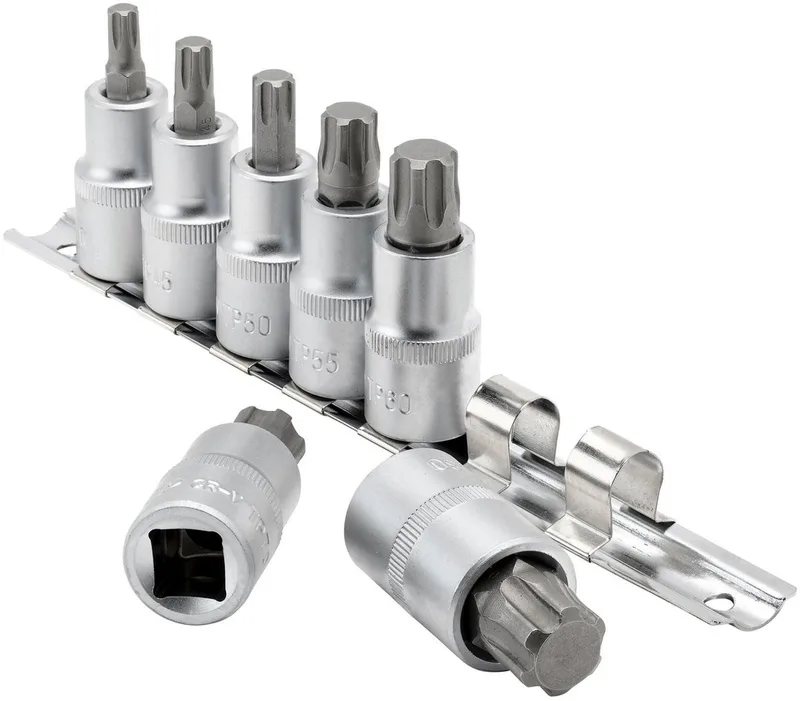 Draper 1/2" Torx plus doppenset op rail, 7-delig van Draper – productafbeelding