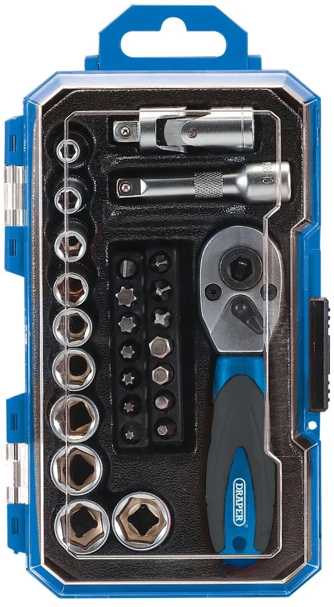 Draper 1/4" doppenset met ratel, 27-delig van Draper – productafbeelding
