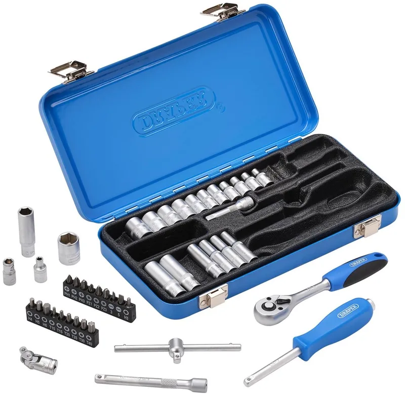 Draper 1/4" Doppenset met ratel, in opbergkoffertje, 45-delig by Draper – product image