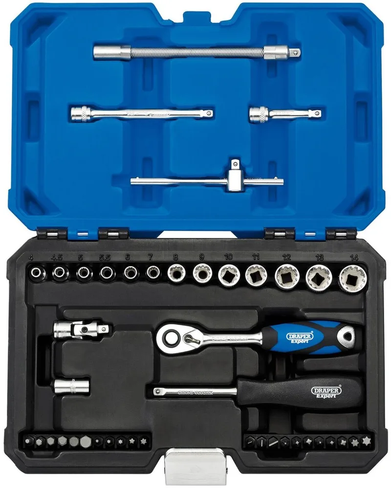 Draper 1/4" Multi-Drive® doppenset in koffer, 43-delig van Draper – productafbeelding