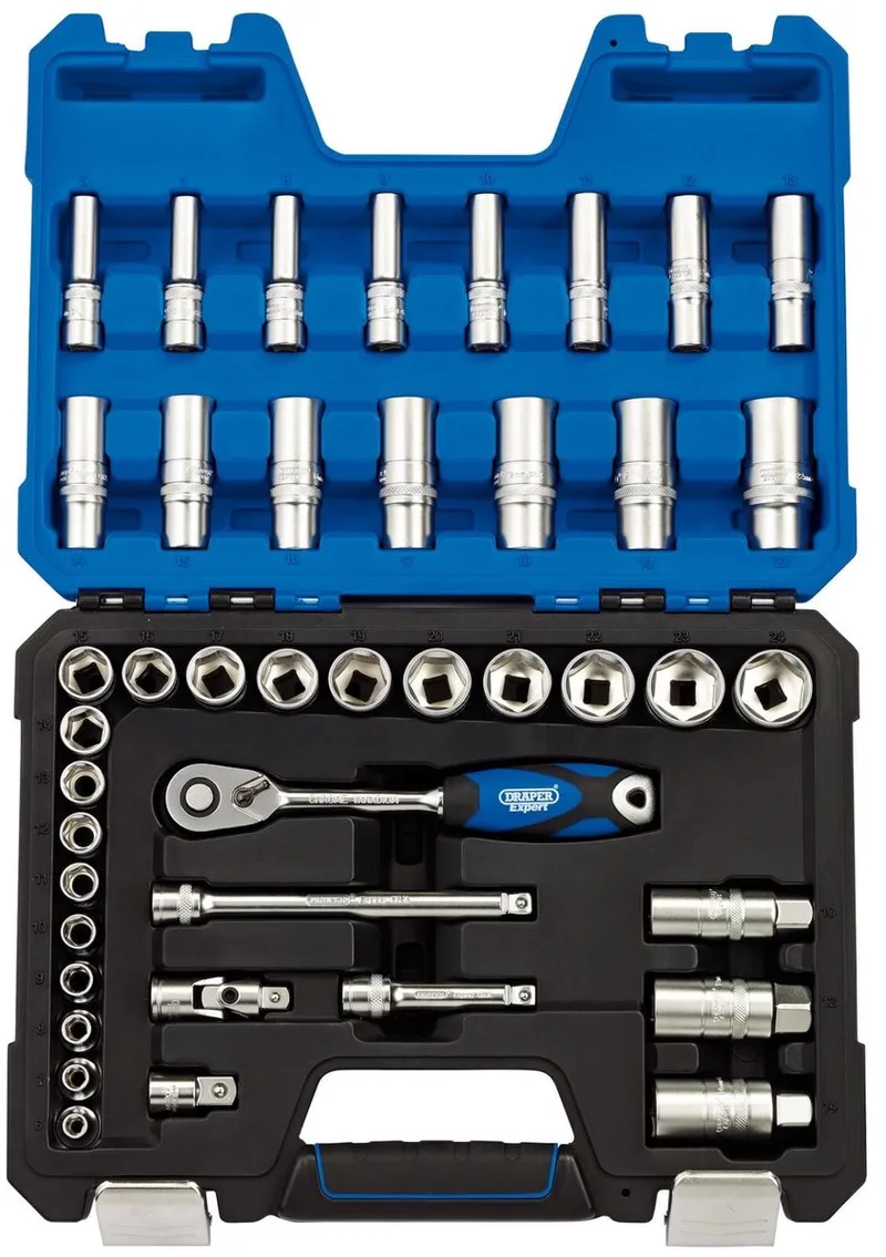 Expert 3/8" Doppenset met lange en korte doppen, 42-delig by Draper – product image