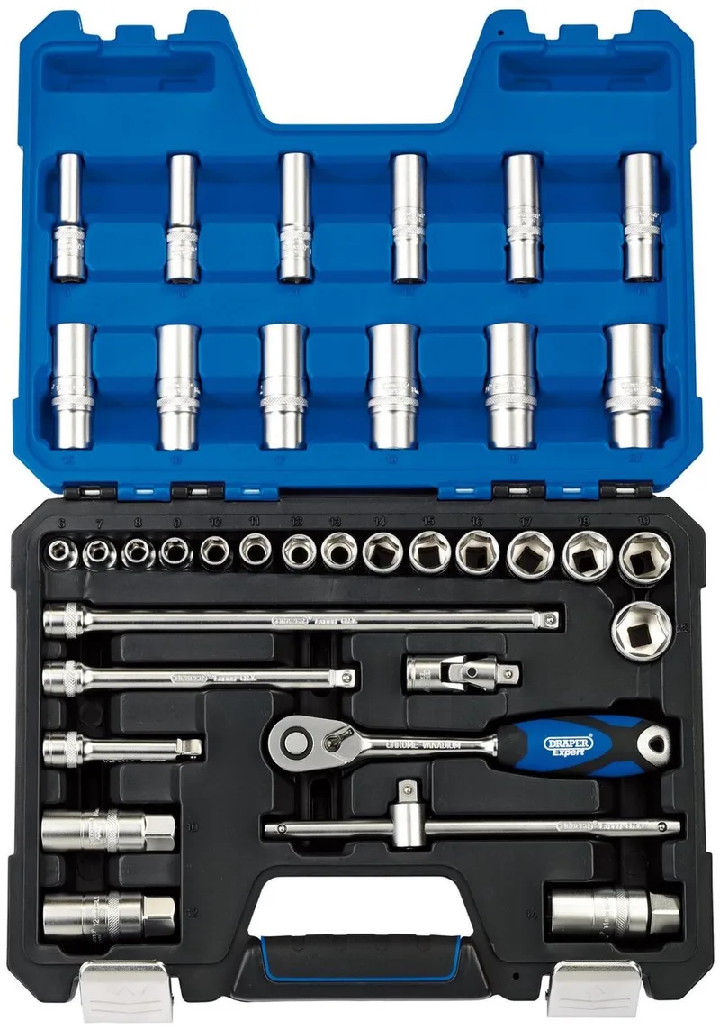 Expert 3/8" Metrische doppenset met ratel, 36-delig by Draper, Black – product image