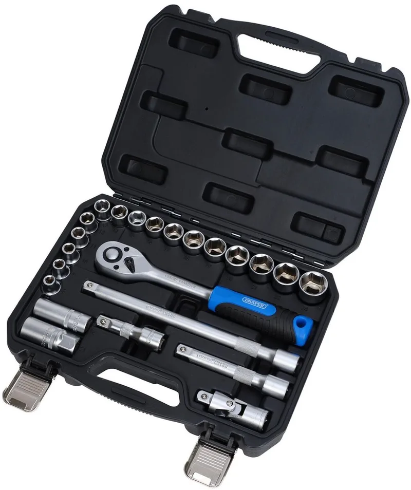 HI-TORQ® 1/2" doppenset met ratel en verlengstukken, 23-delig van Draper – productafbeelding