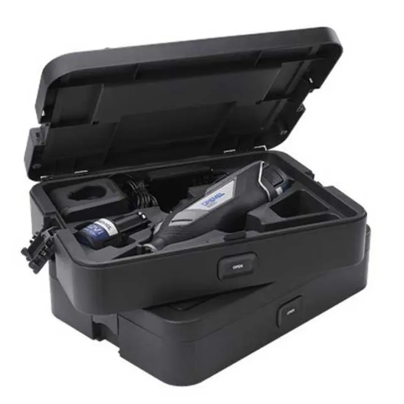 8250-5/65 Platinum+ - Multitool - Inclusief 2x 12V 2.0 Ah accu - 65 accessoires - detailhandgreep - lijn-en circkelgeleider - bewerkingsplatform - comfort guard hulpstuk - frees hulpstuk - lader de Dremel – image du produit 5 sur 6