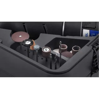 8250-5/65 Platinum+ - Multitool - Inclusief 2x 12V 2.0 Ah accu - 65 accessoires - detailhandgreep - lijn-en circkelgeleider - bewerkingsplatform - comfort guard hulpstuk - frees hulpstuk - lader de Dremel – image du produit 6 sur 6